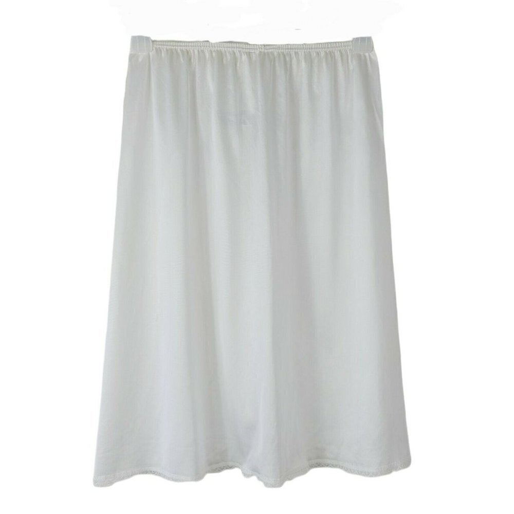 Vintage Vassarette Half Slip White Satin Size Small Style 11-122 Back Slit